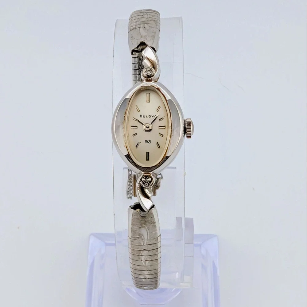 1967 Bulova 23J Manual Wind Diamond Watch 10K RGP Gold Filled Bracelet 6
